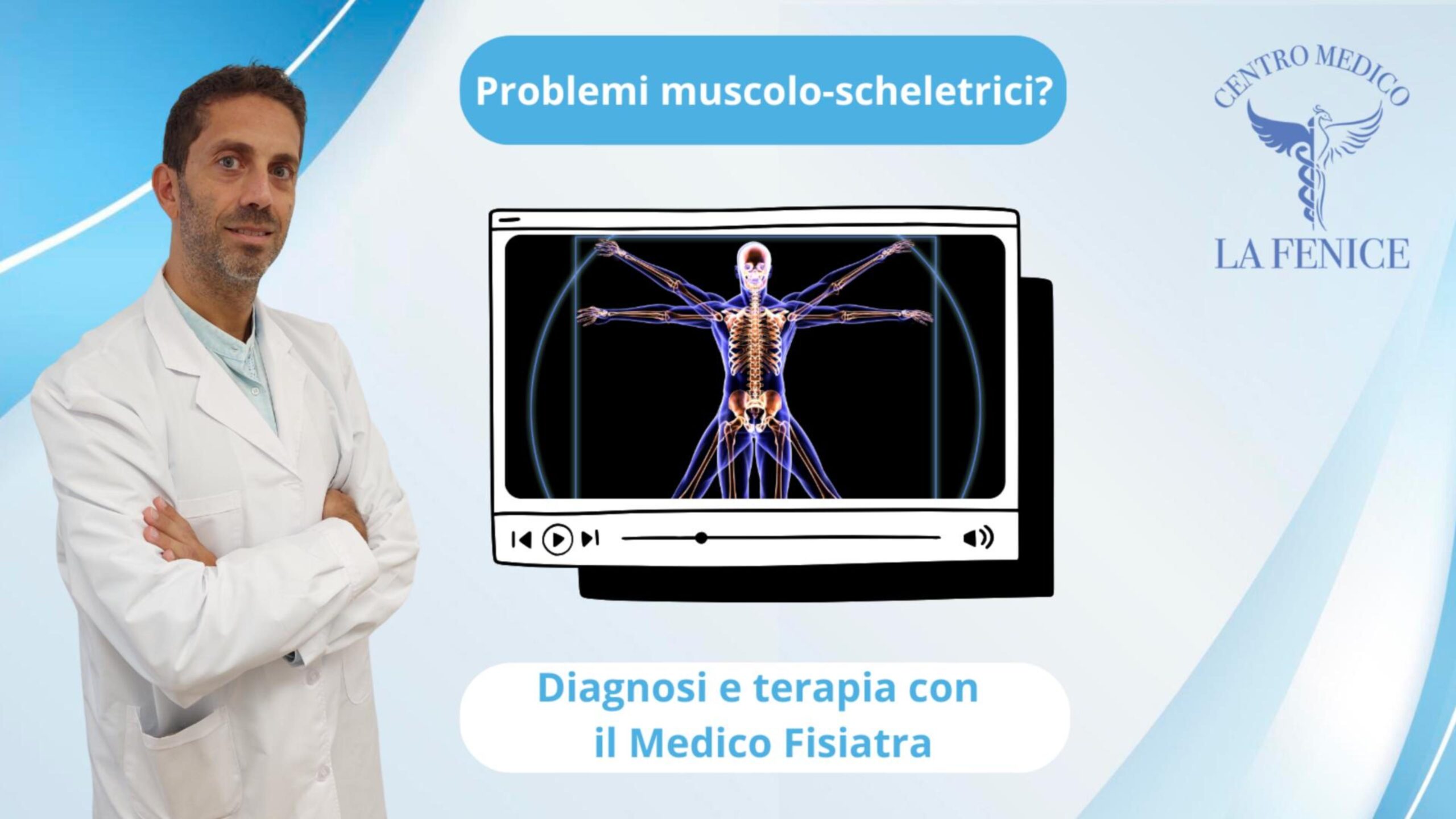 Dott. Riccardo Vallorani, medico fisiatra del Centro Medico La Fenice, specializzato nella diagnosi e terapia dei problemi muscolo-scheletrici a Bracciano.